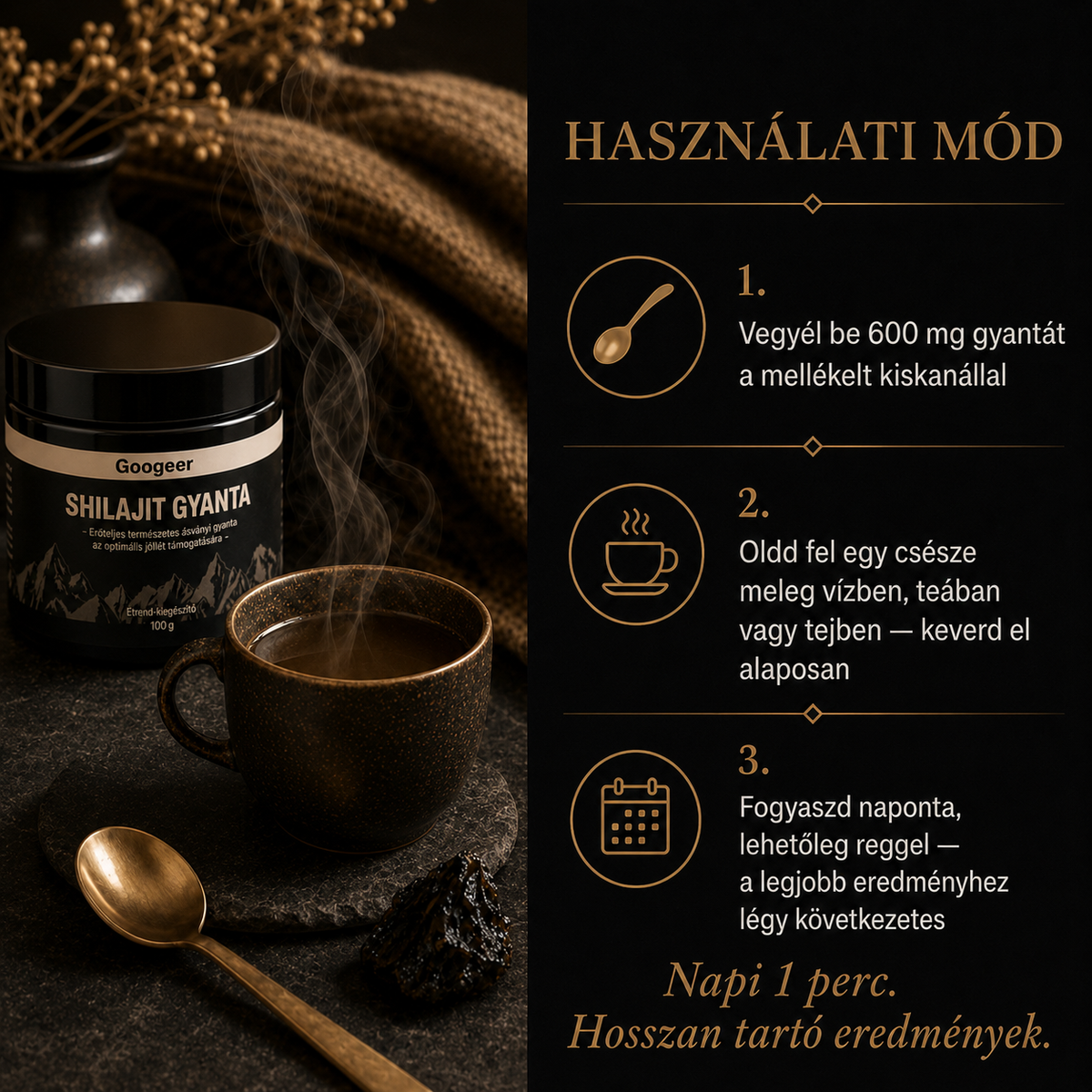 Tiszta Himalájai Shilajit Gyanta