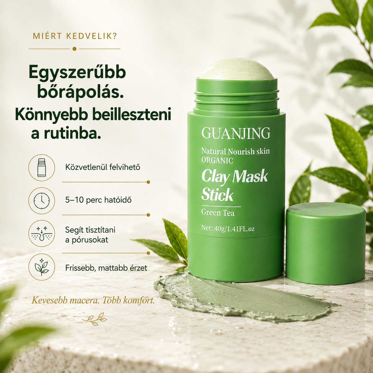 1+1 AJÁNDÉK · Zöld teás pórustisztító maszkstift