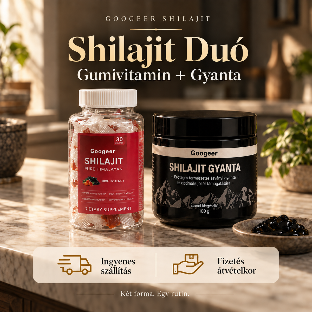 Shilajit Duó – Himalájai Gyanta + Gumivitamin