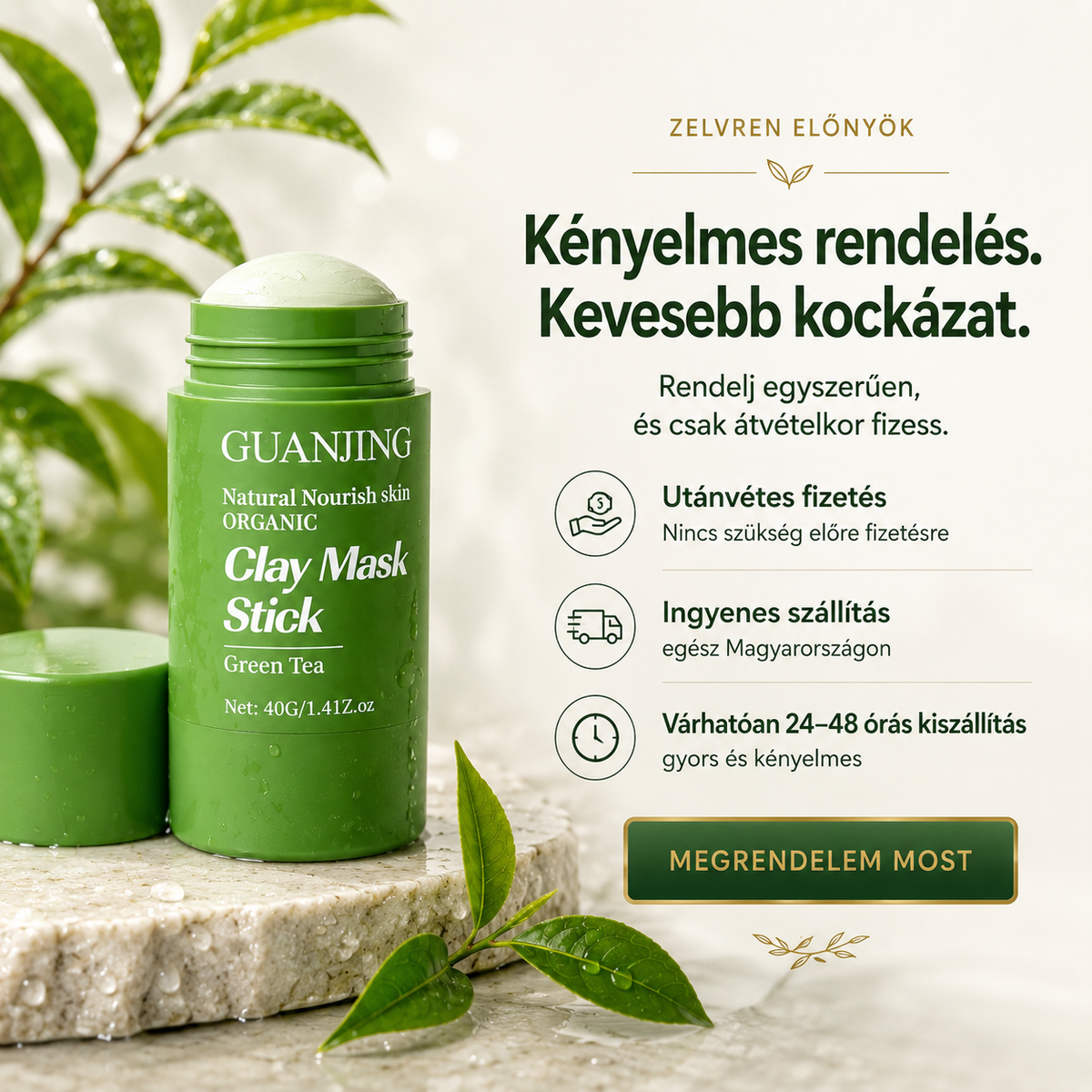 1+1 AJÁNDÉK · Zöld teás pórustisztító maszkstift